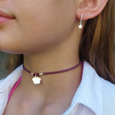 TOP - customizable necklace silver flower medal 13mm